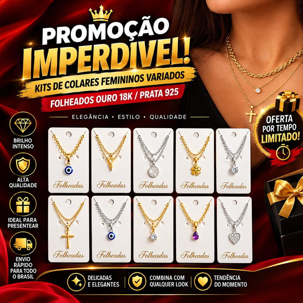Colar Feminino Delicado Folheado a Ouro 18K e Prata 925