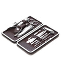 Kit Manicure e Pedicure Profissional em Aço Inox (Estojo de Couro)